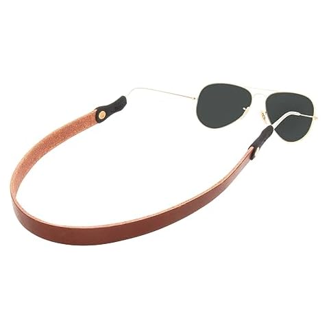 Leather Sunglass Strap - Handmade w/Thick Full-Grain Leather & High-Stretch Silicone Grips. Handcrafted Elegance for Every Adventure Cover