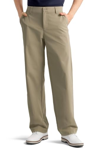 HISDERN Flex 505 Pebble Khaki Golf Pants Men’s Relaxed Fit