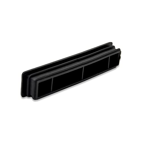 Image of Flyshop 8 Pack Black Chair Glide Inserts Plastic Plugs Rectangle Pipe Tubing End Caps 20 x 80 mm, 13 /16 inch x 3-1 /8 inch