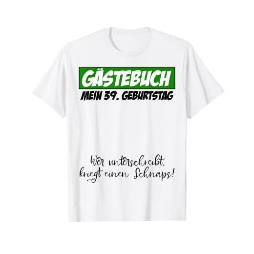 Libro de visitas para fiesta de 39 cumpleaños, diseño de hombre y mujer Camiseta