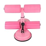 Dispositivo de Asistente de Sentado, Barra Portátil para Dispositivo Fitness, Cómodas Máquinas Piernas que Ejercen Músculos Abdominales Entrenamiento Cuerpo Completo Taza Succión Doble Negra (Rosado)