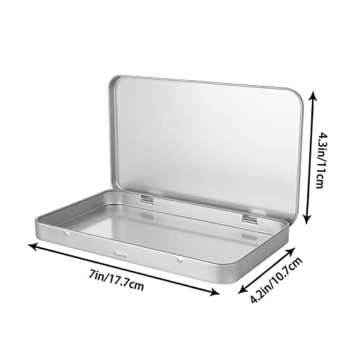 Dajave DJUS-TINBOX-6PCS-SV-211231 6 Pack Metal Rectangular Hinged Tin Box Container thumb #1