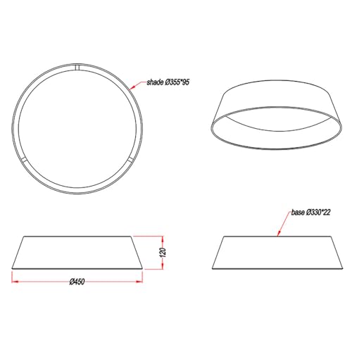 Reality Leuchten lampa sufitowa LED Ponts R62871879, akryl biały, abażur materiałowy czarny/złoty, w zestawie 18 W LED, średnica 35,5 cm