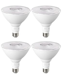 EDISHINE PAR38 Flood Lights Outdoor Bulb, Dimmable LED Flood Light Bulbs, 1800LM, 18W Equivalent 120W, Weatherproof LED Light Bulb for Backyard, Garage, Porch, Garden, 5000K Daylight, E26, 4 Pack