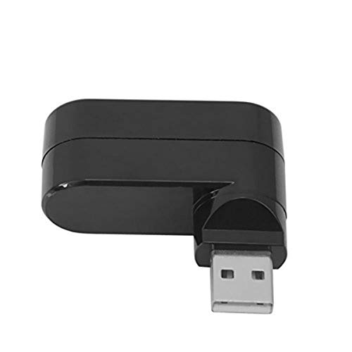 Hub 2.0, 3 portas USB, divisor de cabo, adaptador giratório, 180°, PC, laptop, (preto)