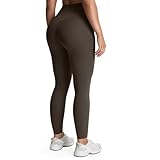 Aoxjox Leggings de Entrenamiento de Cintura Alta para Mujer, Control de Abdomen, Suaves, para Yoga, diseño en V Profundo, 66 cm, Mulch, Small