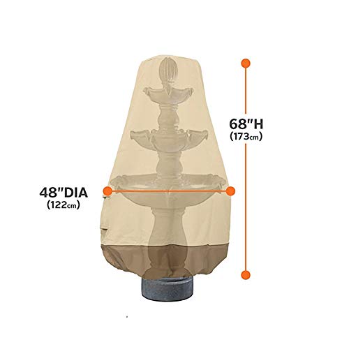 Calidaka Garden Fountain Cover Oxford Waterproof Fountain Cover For Winter Outdoor Garden Fountain Statue Protective Cover Winter Water Resistant Outdoor Patio Fountain Cover #TOP1