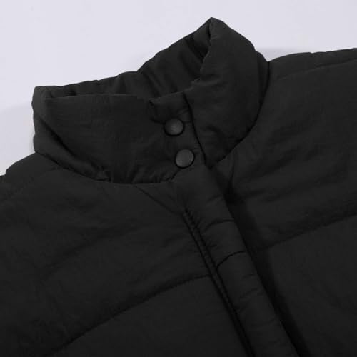 Chaleco acolchada sin mangas con cuello elevado y cuerpo aislante para otoño 7
