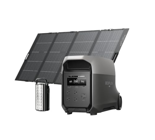 EcoFlow DELTA 3 Ultra �|�[�^�u���d�� 3072Wh+400W�y�ʗ��ʃ\�[���[�p�l�� + ���p���C�g 3072Wh ��e�� 2.6���Ԗ��[�d �����_�S���`�E���C�I���d�r 10�N������ ��i�o�� �u�ԍő�7200W �h�� �ƒ�p �A�E�g