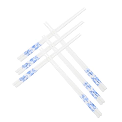 Lurrose 5組 骨瓷陶瓷防滑防?箸 双 耐熱抗熱 家用軽量携帯可能 レストランホテル対応 滑り止め加工 食事快適