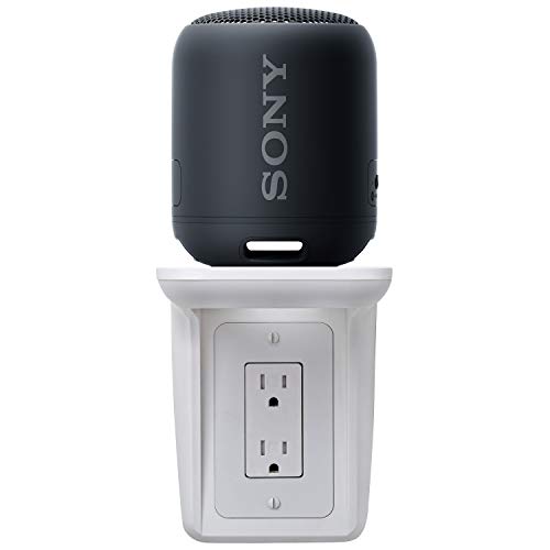 Sony SRS-XB12 Extra BASS Portable Bluetooth Speaker (Black) with Knox Gear Multipurpose Outlet Wall Shelf Bundle (2 Items)