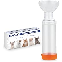 Inhaler Spacer for Cats or Dogs,Aerosol Chamber Spacer Include Silicone Round Mask for Cats