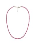 Natural Pink Sapphire Necklace 20 Inch With Sterling Silver Clasp, 62 Cts Faceted Rondelles Beads, S