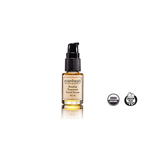 evanhealy Rosehip Calming Serum | Blue Skin Care Line with Organic Whole Essential Oils | Nurturing, Soothing Facial Oil Serum | Organic Facial Oil For Sensitive, Reactive Skin
