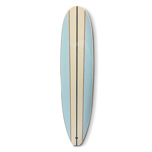 Surfboard Longboard Wall Decoration Décor - Hangs Vertical or Horizontal – Glossy Surface Like a Real Surfboard – Beach House, Coastal Living, Tropical Beach Theme – 66 inches Long Blue
