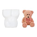 Moldes de Silicona de Grado Alimenticio para Cachorros de Oso de Peluche 3d,Cubo de Hielo Elegante,Molde para Gelatina,Decoración de Pasteles,Chocolate,Fondant,Jabón Hecho a Mano,Capacidad de 35ml (B)