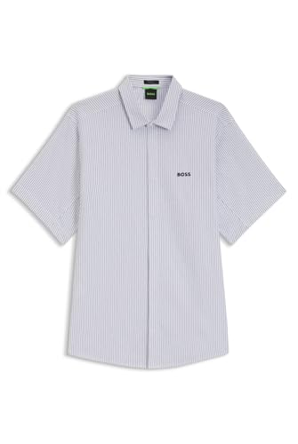 Chemise Regular BOSS Hommes St Dymova S en piqué de coton blanc
