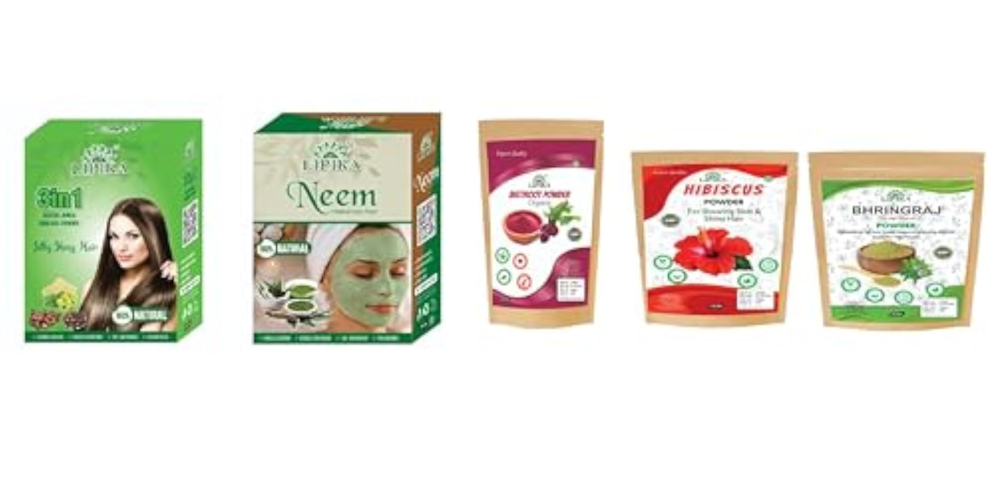 Amla, Reetha, Shikakai Powder Combo, Pack of 5