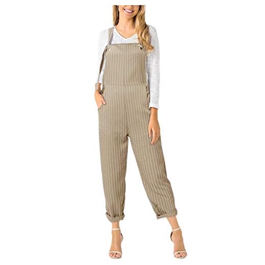 YOINS Hängselbyxor dam höst vinter jumpsuit overall ärmlös med fickor