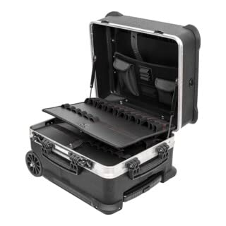 STIER Werkzeugtrolley Premium mit TSA-Schlössern | Werkzeugkoffer | Werkzeugkiste | leer | Werkzeugtafel |