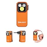 OLIGHT Oclip Pro S EDC Flashlight Clip-on Light, 600 Lumens Type-C Rechargeable with White LED, UV and RGB, Magnetic Flash Lights for Working, Signaling, Inspection and Outdoor Use (Orange)