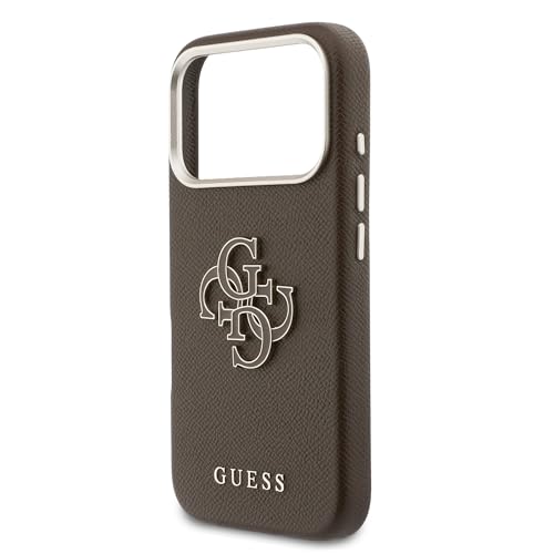 Coque iPhone 17 Pro Max Guess anti-rayures marron en résine PU durable