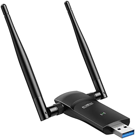 L-Link USB WiFi Adapter for PC: 1200Mbps Dual 5Dbi Antennas 5G/2.4G USB Wireless Network Adapter for Desktop Laptop - WiFi Dongle Supports Windows 10/8/8.1/7/Vista/XP/Mac OS(Black)