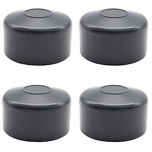 Enkotrade 4 Stück Zaunkappen Anthrazit für Außenmaß Ø 40mm, Rohrkappen aus hochwertigem Kunststoff, Pyramide Rund Zaunpfostenkappen Pfahl Deckel Zaunabdeckung