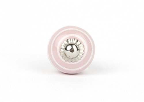 Preisvergleich Produktbild la fraise rouge Möbelknopf klein Streifen rosa / weiß