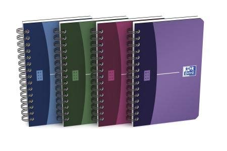 OXFORD Lot de 10 Carnets reliure spirale 9 x 14 cm 180 pages petits carreaux papier 90g couleur aléatoire