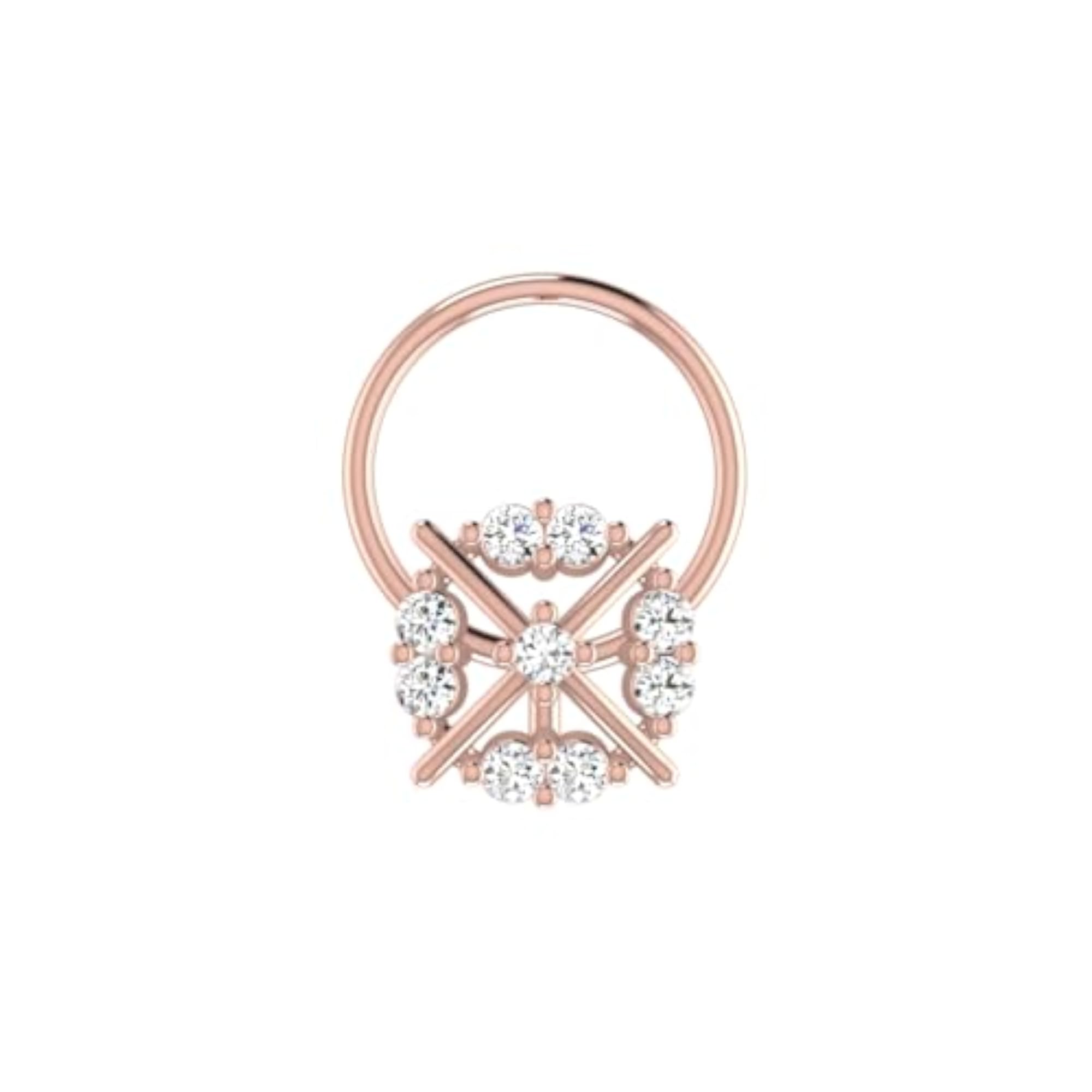 Women's 9K BIS Hallmarked Rose Gold Stud Nosering