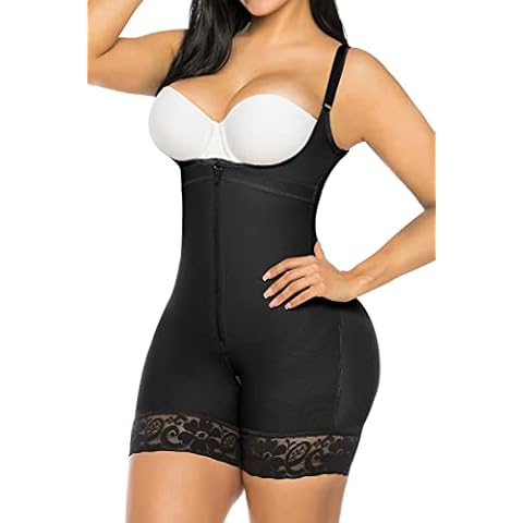 YIANNA Plus Size Fajas Colombianas Shapewear for Women Postparto Postpartum Tummy Control Body Shaper Butt Lifter Bodysuit,YA7212-Black-4XL Cover