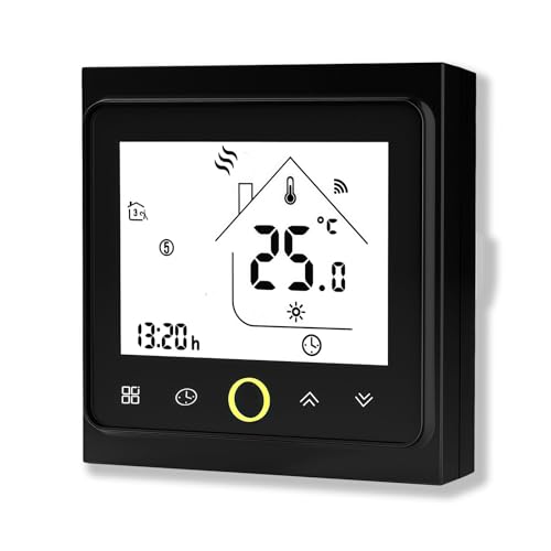 Caslant 002 Serie Wi-Fi Termostato - Termostato con Pantalla Táctil Programable para Calefacción o Aire Acondicionado - Control Remoto Desde Teléfono Móvil Compatible con Alexa, Google Home e IFTTT