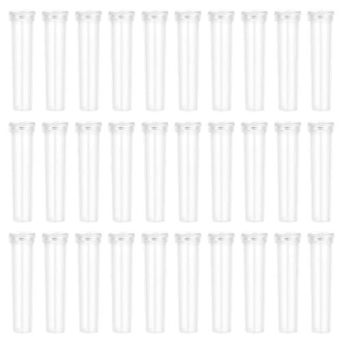 Vials for Flower Arrangements 2.8 Inch Floral Water Tubes Plastic Floral Vials with Caps (Clear 30 Pack)
