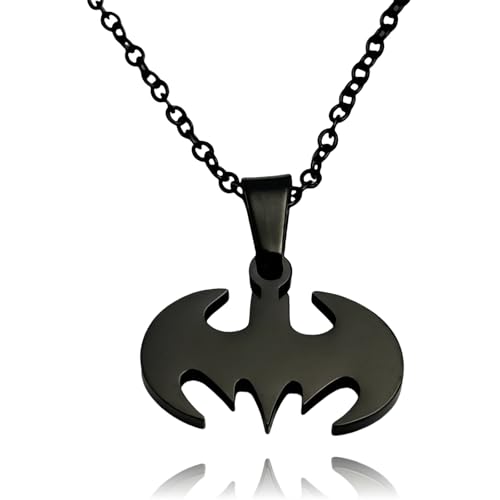 Women's Men' Lightweight Surgical Stainless Steel Bat Pendant Necklace Bat Charm Insect Necklace