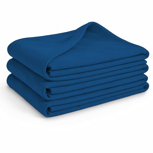 Glart Oeko-Tex Fleecedecken 3er Set in marineblau, 130x160 cm, über 200g/m2, als Sofadecke, Kuscheldecke, Sofaüberwurf oder Picknickdecke