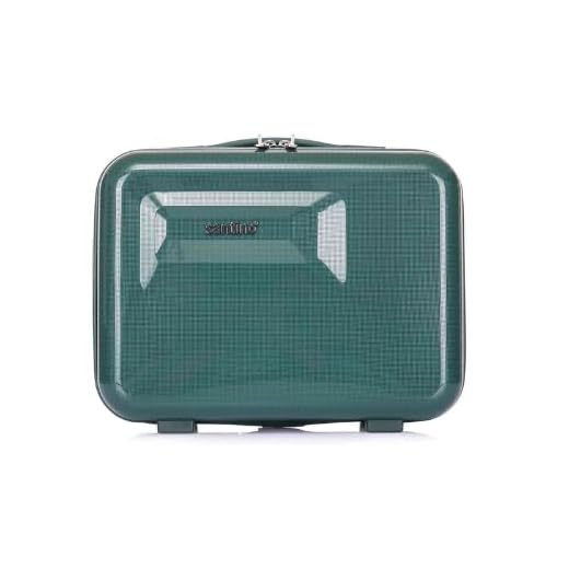 Frasqueira Necessarie de Viagens Wall Street Pequena de mão PP+ABS Rígida Fechamento em Ziper com Organizador Interno, Verde Musgo, Santino - ATAF192P