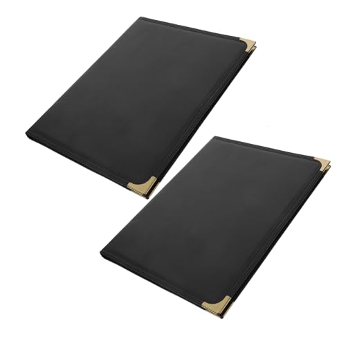 BUGUUYO Menu Covers for Restaurant 3 Faux Leather Menu Folder Book with Sleeves