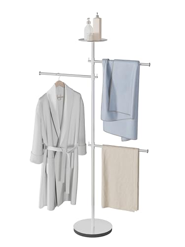 RFOUO Freestanding Towel Racks for Bathroom with Weighted Base, 42-Inch