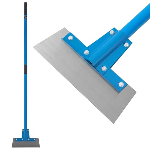 TOPWAY Heavy-Duty Floor Scraper 300mm Wide with 1450mm Fibreglass Detachable Handle for Grout Adhesives Grease Dirt and Grime Removal