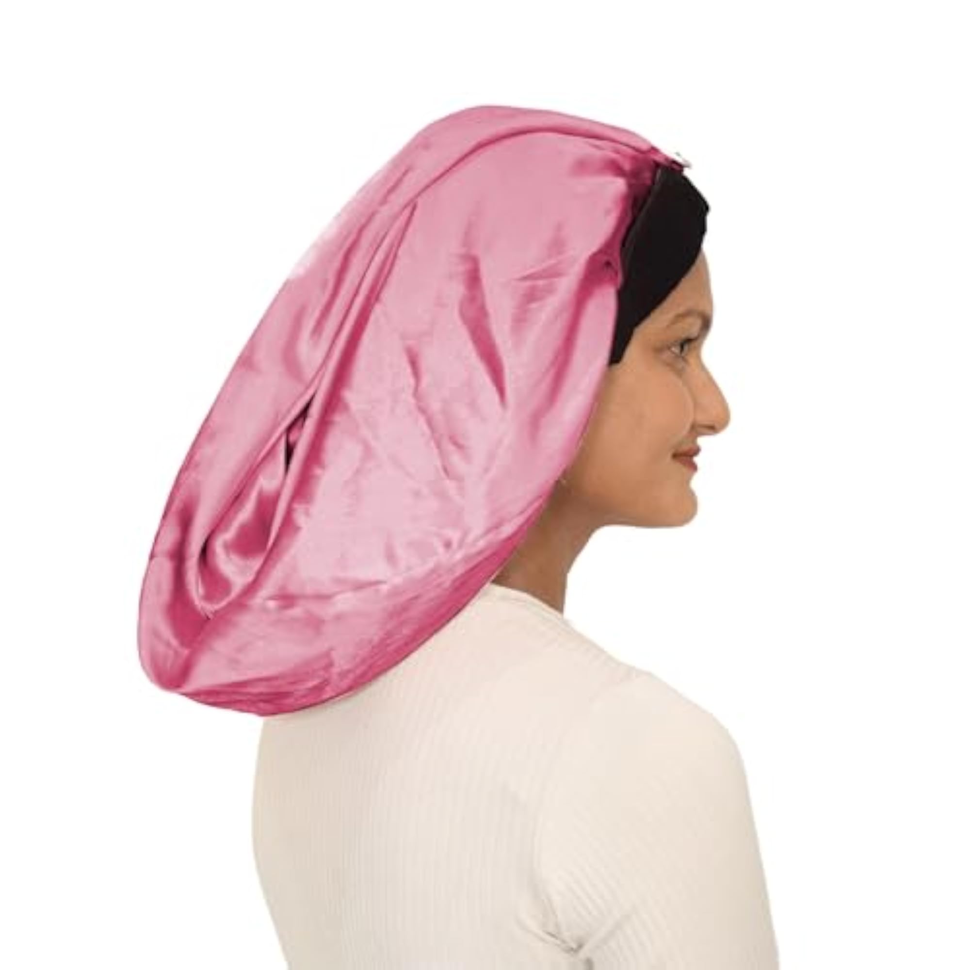 Satin Hair Bonnet for Hair Care with Adjustable Band