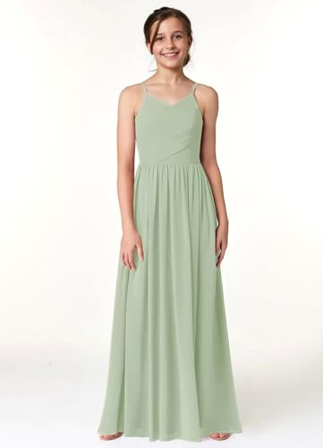 Junior Bridesmaid Dresses for Wedding Sleeveless Chiffon Flower Girl Dress A Line Formal Evening Party Gown2