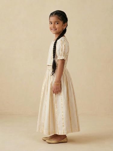Image of The Mom Store Girls Skirt Lehenga Set | Traditional Stylish Dress For Kids Girls | Baby Lehenga Set For Girls | Elastication At Waistband | For Festivals Weddings & Special Occasions