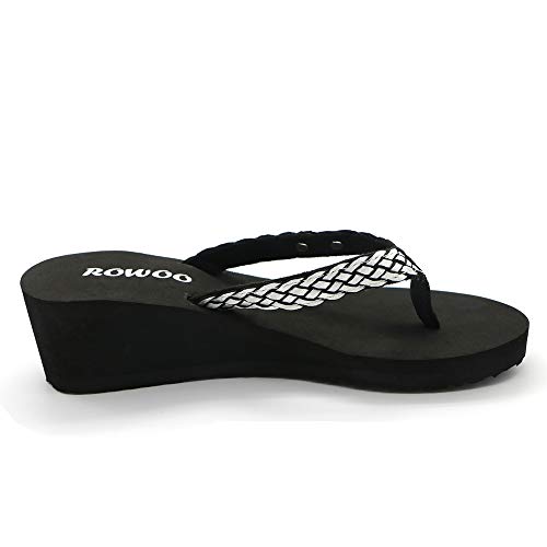 Image of Women Platform Wedge No-Slip Thong Flip Flops High Heels Beach Dressy Sandals