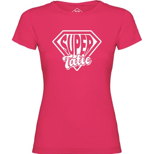 T-Shirt Femme Super Tatie Rose : un haut en coton élégant pour le quotidien