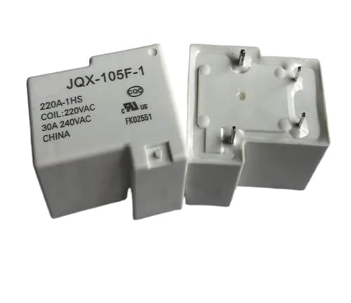 Relé de 4 pines JQX-105F-1 220A-1HS para control de climatización de 120V y 240VAC