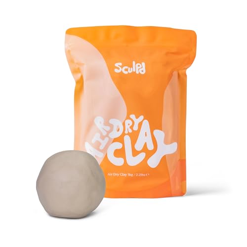 Sculpd Premium Air Dry Clay 1kg, Pottery Clay Bag for Adults, Soft Modelling Clay, Self-Hardening Clay Suitable for Arts & Craft Projects, Pottery for Beginners