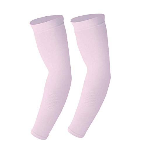 Image of INNERSTYLE Cotton UV Protection Arm Sleeves /Hand Socks - Fingerless, Sun Protection Gloves for Men and Women (Pink)