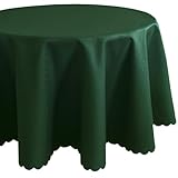 Polyvalence de couleurs : nappe vert foncé dans un style maison de campagne classique - Se combine harmonieusement avec une décoration moderne, rustique ou saisonnière pour toutes les saisons.