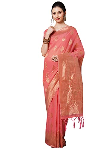 Image of AKHILAM Women's Cotton silk Woven Design Saree With Unstitched Blouse Piece(COTFLW09 Parent)
